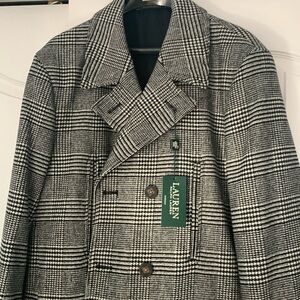 Men Ralph Lauren Overcoat black/white